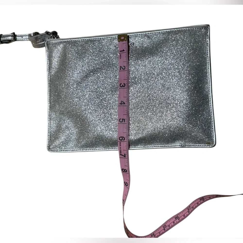 Coach Silver Glitter Sparkle Bag Purse Clutch